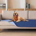 gogobunny 100% Double Sided Waterproof Dog Blanket Soft Pet Bed Cover Reversible Protect Furniture Couch Sofa Car for Puppy Large Dog Cat (Dark Navy/Light Navy, 30x90 Inch (Pack of 1))