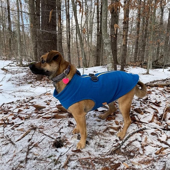 Gooby - Zip Up Fleece Vest, Fleece Jacket Sweater with Zipper Closure and Leash Ring, Blue, Large