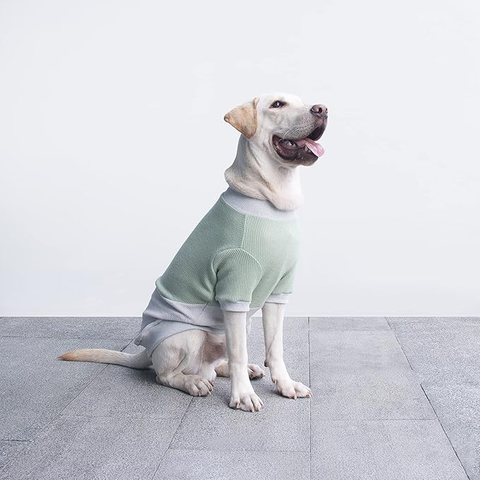 Extra Large Dog Sweaters Warm Clothes Pullover Sweatshirts for Labrador Rottweiler Great Dane, Green Grey, 7X-Large