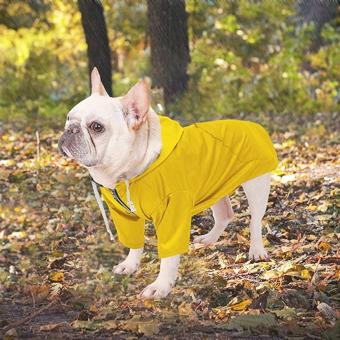 Dog Raincoat rain Jacket Raincoat Dogs Waterproof Small Medium Breeds Zip Closure Storage Pocket Harness Hole Yellow XXL