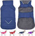 Dog Coat, Waterproof Dog Winter Jacket with Pocket, Reflective Adjustable Pet Snow Vest, Warm Cozy Fleece Sweater for Small Medium Extra Large Dogs - Blue, 3XL