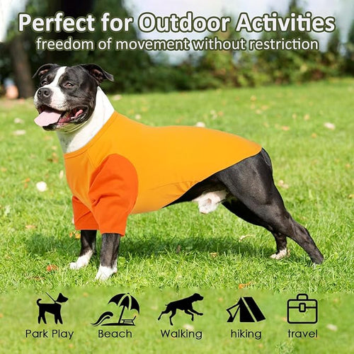 2 Pack Large Dog T-Shirts 3XL - Breathable Durable Cotton Shirt, Shedding Control Protect Skin Dogs Clothes for Husky, Labrador, Summer Hot Day Sleep, Walk, Sea, Park Play, Camping, Orange