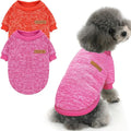 2 Pieces Pet Dog Classic Knitwear Sweater, Fleece Coat for Small,Medium Dogs,Warm Pet Dog Cat Clothes,Soft Puppy Customes for Chihuahua Yorkshire Tzu (Rose Red Orange,L)