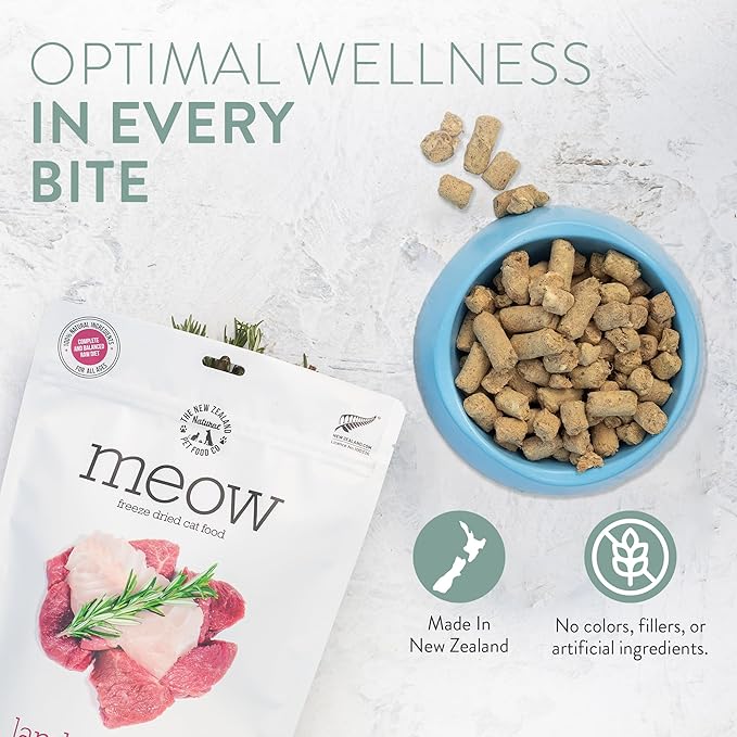 The New Zealand Natural Pet Food Co Meow Freeze Dried Cat Food - Wild Brushtail Recipe, High Protein Treats, Meals & Toppers,Dry Cat Food,1.76 oz