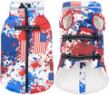 Large Dog Coat with Harness Built-in, Waterproof Reflective Fleece Lined - Warm Windproof Winter Jacket with Back Zipper, Cold Weather Snow Dog Coats - American Flag - 2XL