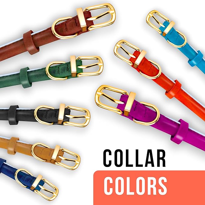 OOPSDOGGY Reflective Rolled Leather Dog Collar Adjustable Soft Padded Pet Collar for Small Medium Large Breed Dogs (Pink, M, 12"-15")