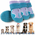 Dog Shoes for Large Small Medium Dogs,Dog Booties for Indoor Hardfloors Anti-Slip,Reflective Strip Waterproof Dog Boots & Paw Protectors for Outdoor Walking Hot Pavement,Winter Snow (Purple-1)