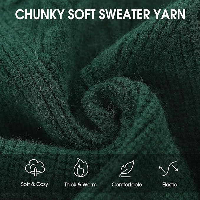 Queenmore XL Dog Sweater, Large Dog Sweaters for Dogs Girl or Boy, Extra Large Dog Christmas Sweater, Winter Big Dog Sweatshirt Knitwear, Pet Chunky Warm Coat for Small Medium Size Dogs, Green XL