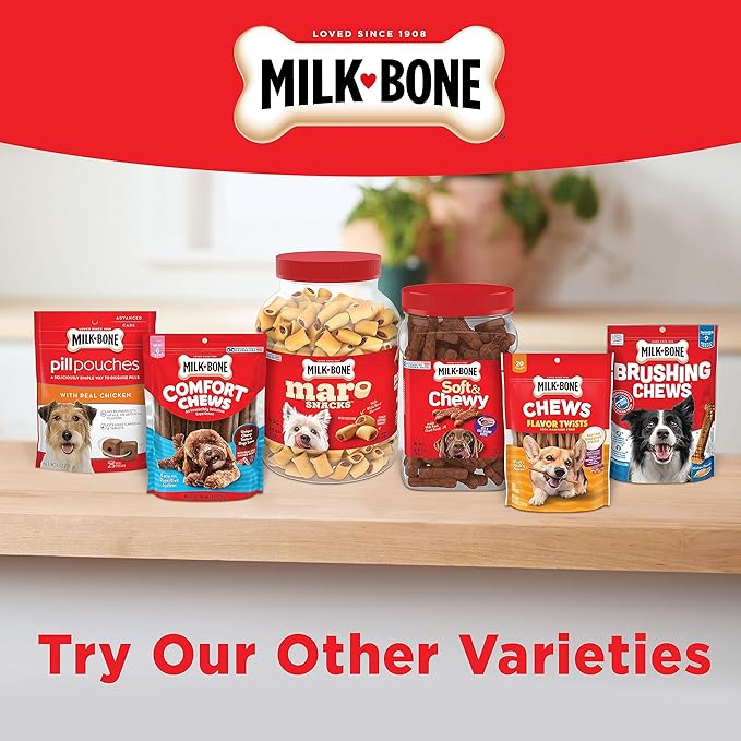 Milk-Bone Fresh Breath Brushing Chews, 48 Mini Daily Dental Dog Treats Scrubbing Action Helps Clean Teeth