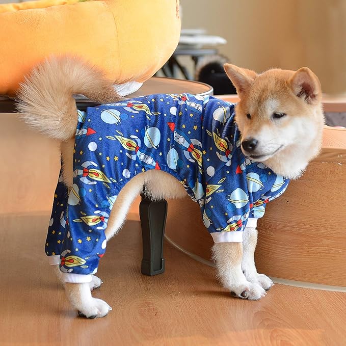 CuteBone Small Dogs Outfit Soft Puppy Onesies Pjs Dog Pajamas Pet Coat Cat Apparel Comfy Doggie Jumpsuit Bodysuit for All Seasons P16M