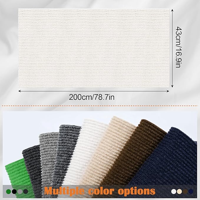 Cat Scratch Furniture Protector - 78.7" x 17" Trimmable Self-Adhesive Cats Claws Scratch Pads, DIY Cat Climbing Couch Protector for Scratch Post Cat Tree Replacement Indoor (Cream White)