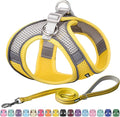 AIITLE Escape Proof Dog Harness - Step in Adjustable Puppy Vest No Choke Over with Breathable Mesh and Quick-Release Buckle for Summer- Outdoor Walking, Camping, Training for Medium Dogs Yellow XL