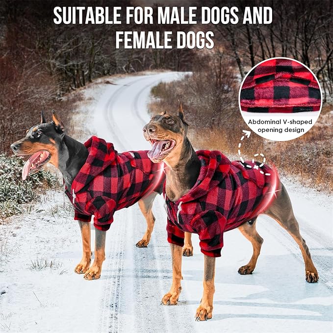 SlowTon Dog Hoodie Tie Dye - Warm Dog Sweater Hoodies with Pocket, Fall Winter Dogs Coat Jacket Pet Outfit Puppy Hooded Sweatshirt Clothes for Small Medium Large Dogs Boy Girl (Red, M)
