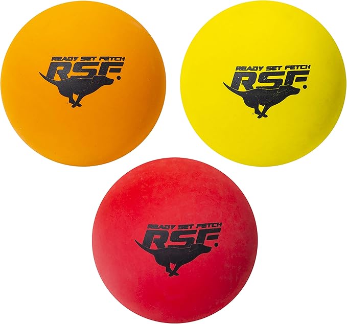 Franklin Pet Supply Co. High Bounce Fetch Balls for Dogs - Multi Colored Bounce Balls - Bouncy Rubber Pet Toys for Park + Beach - 3 Pack