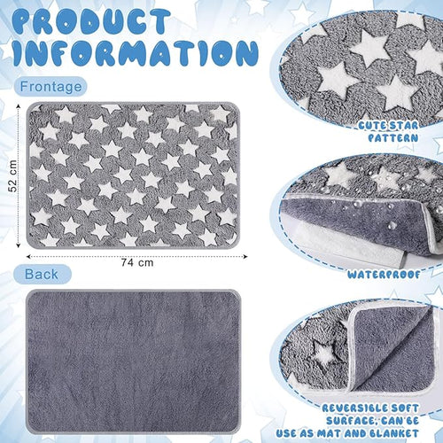 2 Pcs Large Self Warming Cat Pad Self Heating Cat Mat Bed Dog Crate Pet Blankets Thermal Heated Bed Mat for Outdoor Indoor Newborn Kittens Puppies Dog(Large Star,29 x 20)