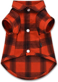 Koneseve Dog Shirt Plaid Dog Clothes for Small Dogs Boy Girl Cat Clothes Soft Puppy Outfit Adorable Pet T-Shirts Kitten Grid Costume Apparel Thanksgiving Christmas Clothing (Red#1; 2XL)