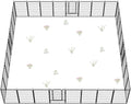 FXW Garden Fence Outdoor for The Yard – 45in(H) x 71.3ft(L) Heavy Duty Metal Animal Barrier for Dog and Rabbit, Decorative Dog Fence, 32 Panels, Black