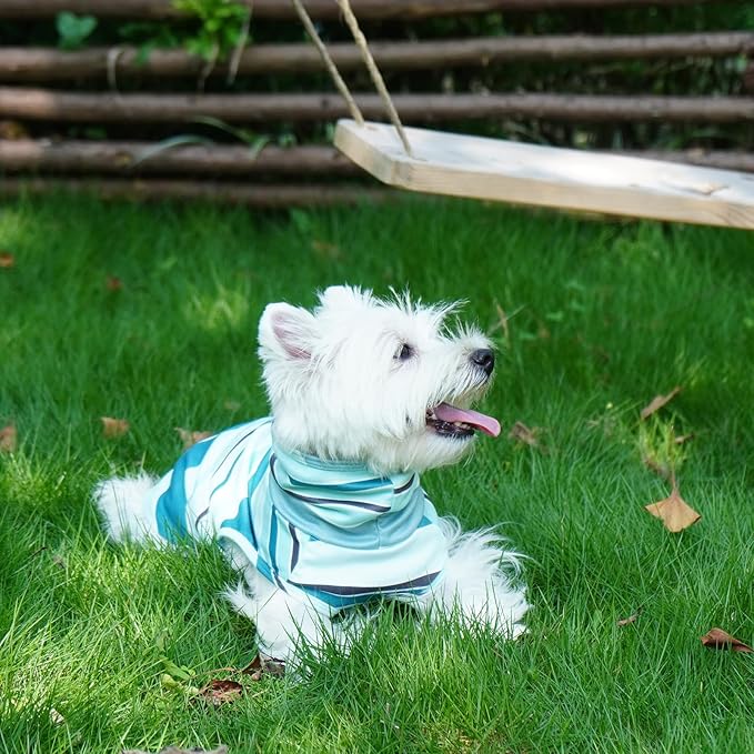ROZKITCH Dog Sweaters for Large Dogs Winter Pullover with Leash Hole, Warm Sweatshirt with High Neck for French Bulldog Pets, Lightweight & Comfortable Medium & Large BlueStripe XL