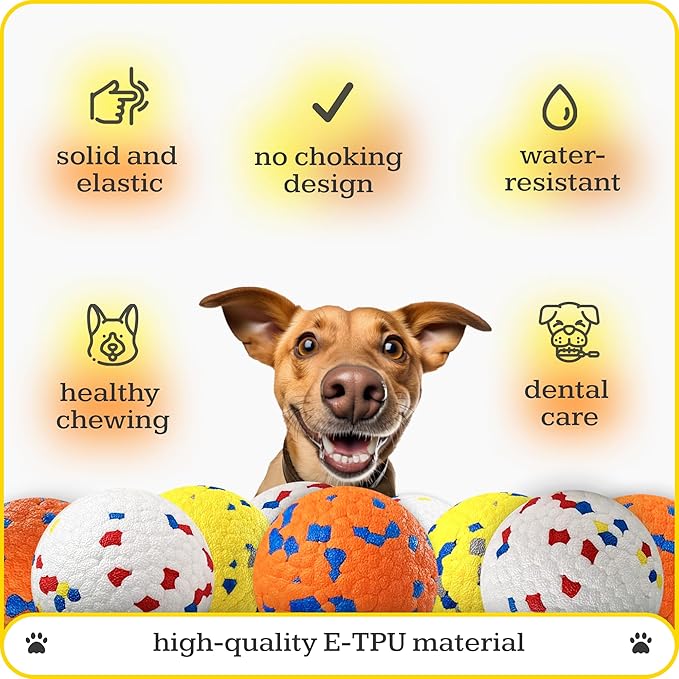 Foam Fetch Dog Balls 3 inch, for Large and Medium Breeds, Durable Toy for Chewers (Orange, 2 Pack)