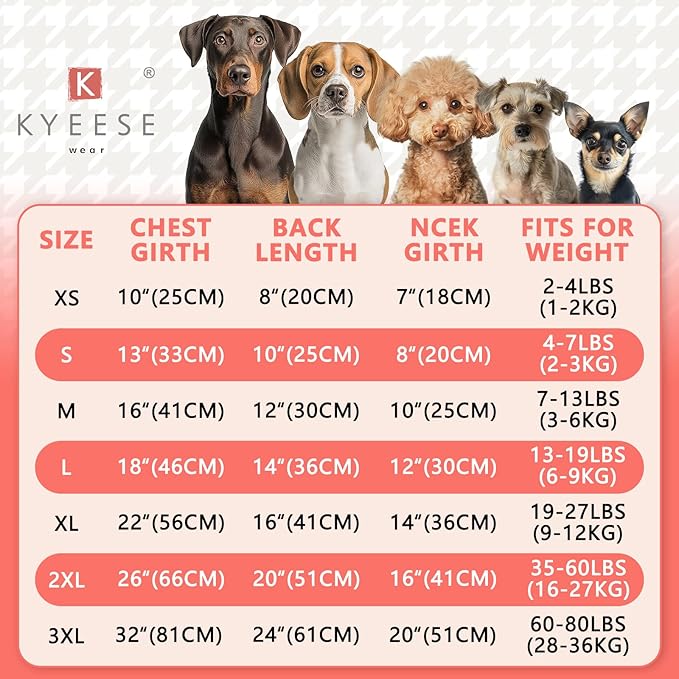 KYEESE Dog Sweater Comfy Pet Coat for Fall Winter Cold Weather Soft Pullover Dog Sweaters for Medium Dogs Girl Warm Turtleneck Medium Dogs Sweater with Gingham Patchwork