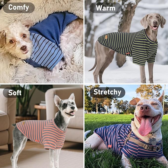 KYEESE 3Pack Dog Sweater Soft Pets Sweaters Pullover Pets Clothes Stretchy Pet Fleece Sweater Lightweight Pet Coat Dogs Sweatshirt with Sleeves Comfy Dog Sweaters for Large Dogs for Cold Weather