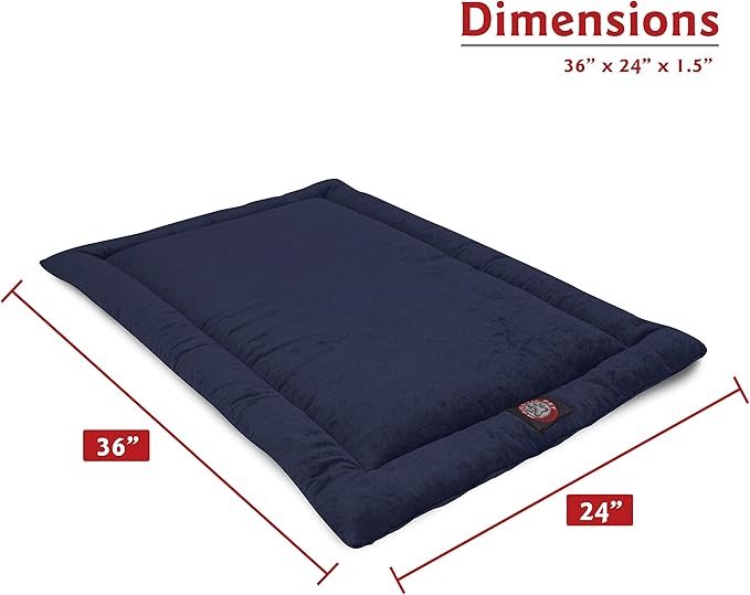 Majestic Pet Orthopedic Memory Foam Dog Crate Mat - Plush Pet Bed Pad for Crates & Kennels | USA Crafted | 36"x23" Villa Navy