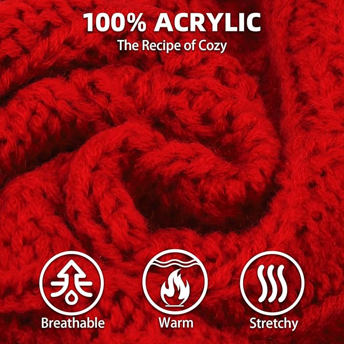 PUPTECK Dog Sweater, Turtleneck Warm Knitted Pullover Coat, Thick Cable Knitwear Clothes in Winter, Pet Apparel Outfits for Small Medium Dogs, for Cold Weather Indoor & Outdoor, Red M