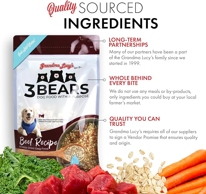 Grandma Lucy's 3 Bears Beef Dog Food - 8lb