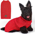 KYEESE Dog Christmas Sweater with Leash Hole for Small Dogs Male Warm Pullover with Reflective Yarn Soft Knit Pullover Boy Dog Coats Cozy Lightweight Thick Sweater Pet Indoor Outdoor Wear,Red,Small