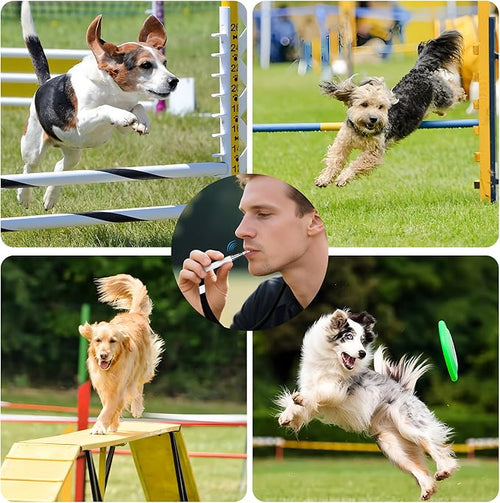 2 PCS Dog Whistles,Professional Recall Dog Training Whistle with Lanyard,Adjustable Ultrasonic Silent Dog Recall Whistles,Dog Whistle to Stop Barking Neighbors Dog,Dog Barking Stopper (Black+White)
