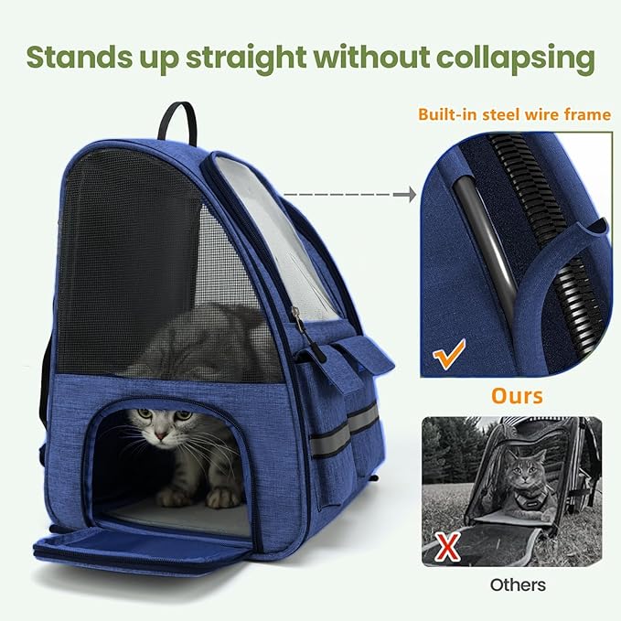 Cat Backpack Carrier Small Dogs Backpack Carrier,Large Space Breathable Cat Bubble Backpack,Shaded Puppy Backpack Carrier,Ventilated for Travel, Hiking,Cycling,Shopping,and Vet