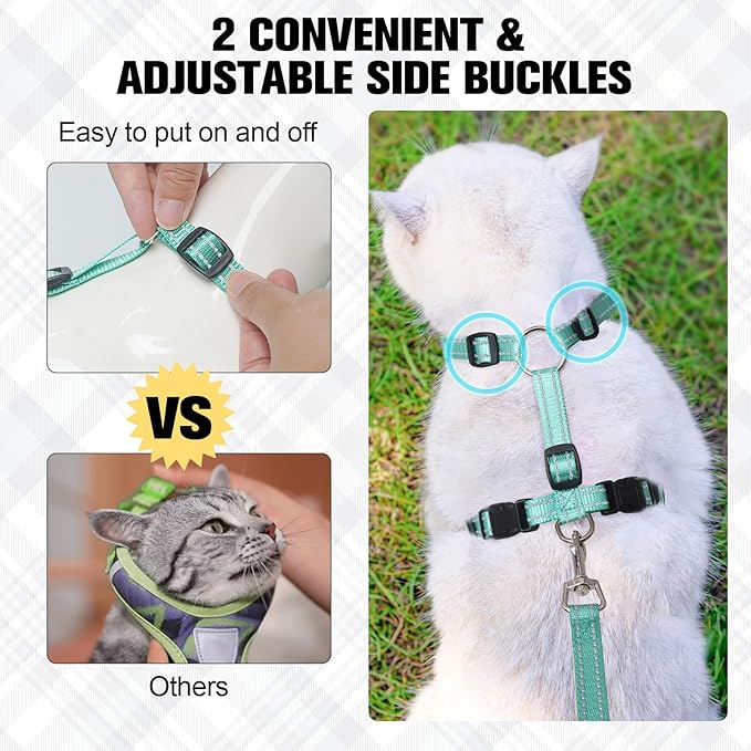 BEAUTYZOO Cat Harness and Leash Set Escape Proof, Medium Cat Vest Harness for Walking, Adjustable Step in Kitten Harnesses for Travel, Soft Lightweight Outdoor Cute Kitten Harnesses, Pineapple M