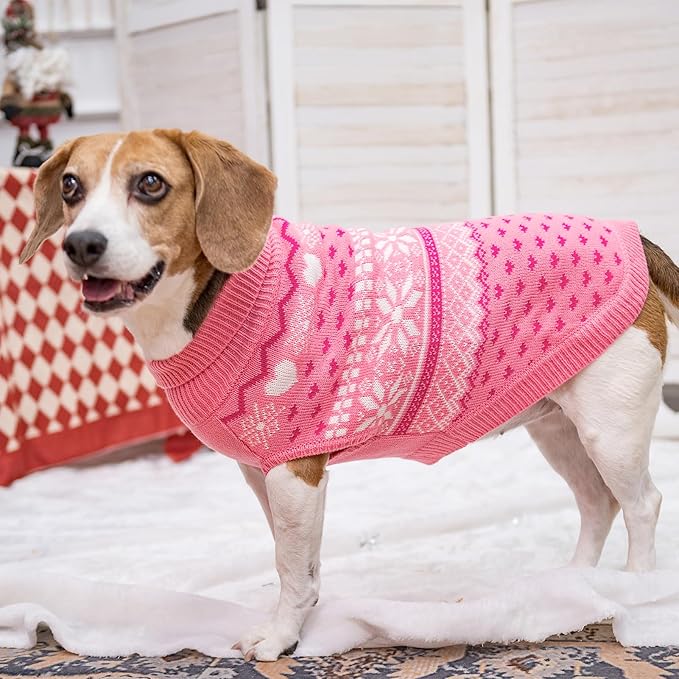 SCENEREAL XL Dog Sweaters Male and Female, Soft, Warm Turtleneck Extra Large Dog Sweater, Knitted Ugly Dog Christmas Outfits, Argyle Winter Clothes for Walking Outdoor
