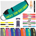 Personalized Embroidered Dog Collar - Custom Hand-Stitched Name & Number, Reflective Adjustable Pet Collar for Small/Medium/Large Dogs & Cats, Durable Nylon with Steel D-Ring (Sky Blue, Large)