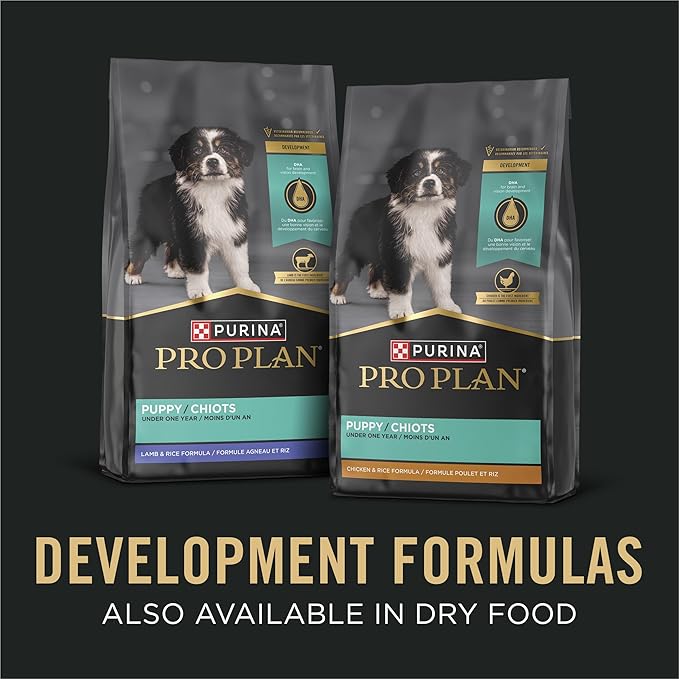 Purina Pro Plan Wet Puppy Food Pate, Wet Food Classic Chicken and Rice Entrée - (Pack of 12) 13 oz. Cans