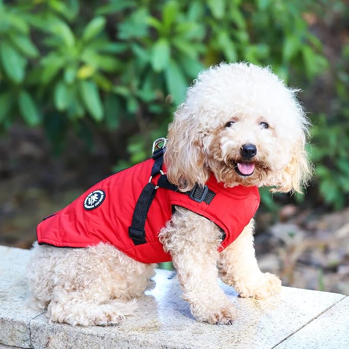 Norbi Winter Dog Jacket with Built-in Harness, Adjustable Warm Coats for Small to Large Dogs, Perfect for Cold Weather