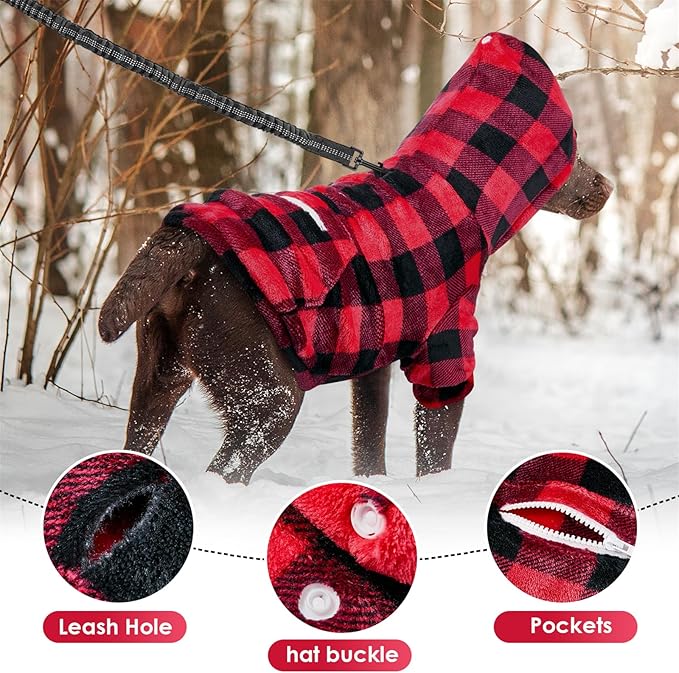 SlowTon Dog Hoodie Tie Dye - Warm Dog Sweater Hoodies with Pocket, Fall Winter Dogs Coat Jacket Pet Outfit Puppy Hooded Sweatshirt Clothes for Small Medium Large Dogs Boy Girl (Red, 4XL)