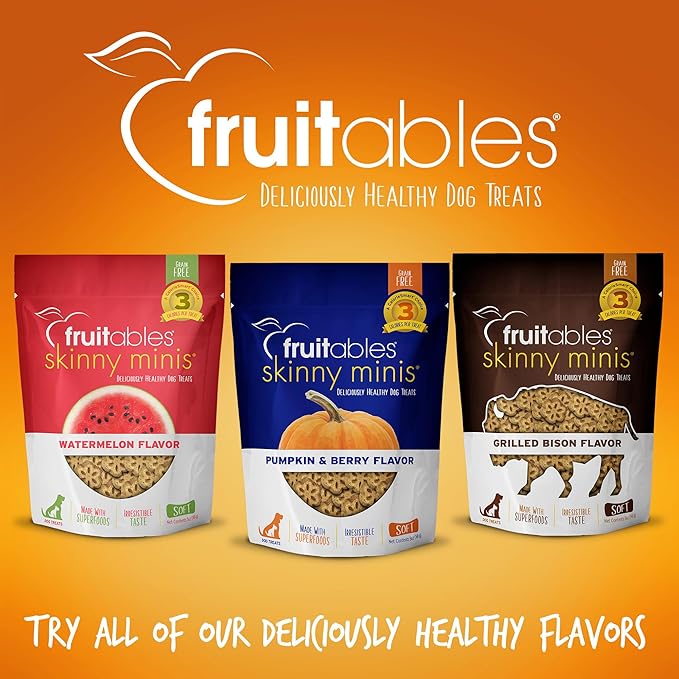 Fruitables Skinny Mini Dog Treats – Healthy, Low Calorie Training Treats – Wheat, Corn & Soy Free – Pumpkin Mango – 5 Ounces (Pack of 2)