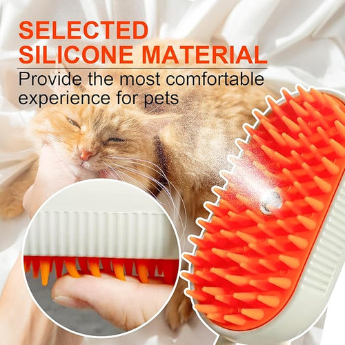 4-in-1 Steam Brush for Dogs & Cats - Pet Grooming Brush with Steam, Deshedding, Bath Spray & Massage, Professional Grooming Tool for Indoor Cats and Long/Short Hair Pets (green)