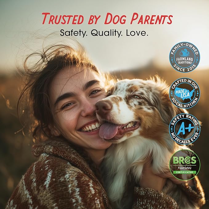 Farmland Traditions Dogs Love Chicken Jerky Dog Treats, Premium Two-Ingredient Dog Jerky with USA-Raised, Human-Grade Chicken & No Antibiotics Ever, 3-Pound Bag