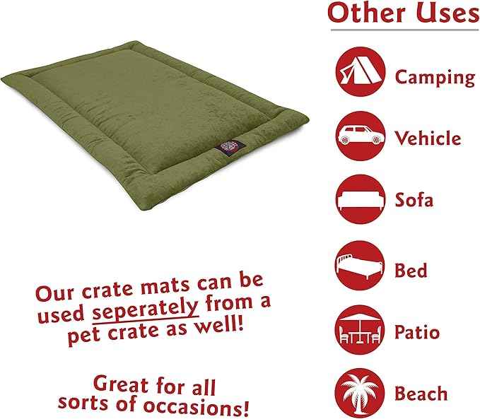 Majestic Pet Orthopedic Memory Foam Dog Crate Mat - Plush Pet Bed Pad for Crates & Kennels | USA Crafted | 48"x30" Villa Fern