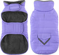Dog Coat, Waterproof Dog Winter Jacket with Pocket, Reflective Adjustable Pet Snow Vest, Warm Cozy Fleece Sweater for Small Medium Extra Large Dogs - Light Purple, XL