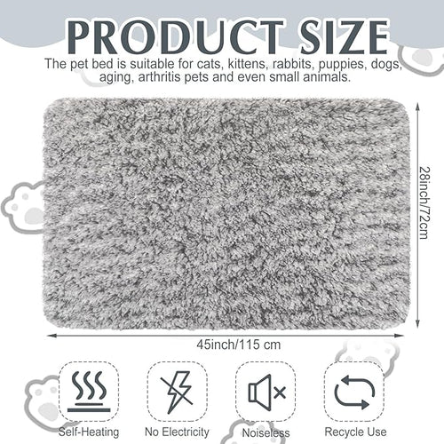 4 Pack Self Warming Cat Pads Self Heating Cat Mat Washable Homeless Dogs Thermal Pads Kennel Pad Reflects Body Heat Warm Crate Bed Mat for Indoor Outdoor Pet(Gray,45 x 28 Inch)
