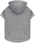 Dog Sweaters for Medium Dogs Dog Hoodie Dog Sweater Solid Soft Brushed Fleece Dog Clothes Dog Hoodie Sweatshirt with Pocket(Grey-M)