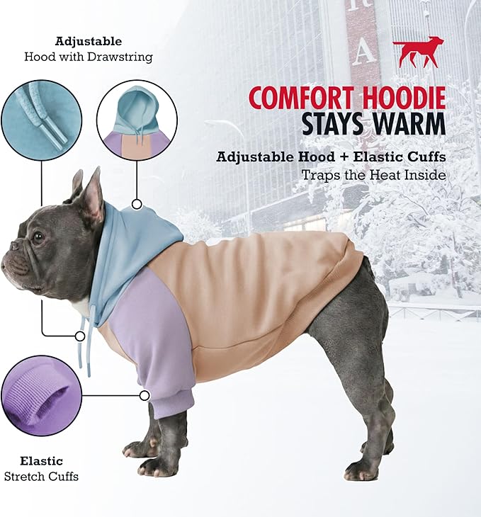 Tuff Pupper Dog Hoodie | Premium Quality 100% Organic Cotton | Ultra Soft Interior for Superior Comfort | Elastic Cuffs & Drawstring for Warmth | Stretch Fit Suitable for All Breeds (Pastel, XL)