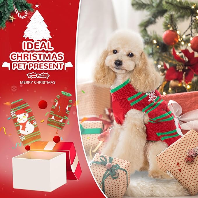 PETCARE Red Snowman Dog Sweater Christmas Dog Sweaters Vest Ugly Snow Xmas Puppy Costume Pet Holiday New Year Fall Winter Clothes for Small Medium Large Dogs Cats Pullover Sweaters Outfits,XX-Large