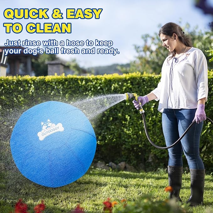 Herding Ball for Dogs 18 Inch - Dual-Layer Heavy Duty Herding Ball for Australian Shepherds, Border Collies & Corgis | Outdoor Herding Toy for Small/Medium Dogs - Backyard Training and Play - Blue