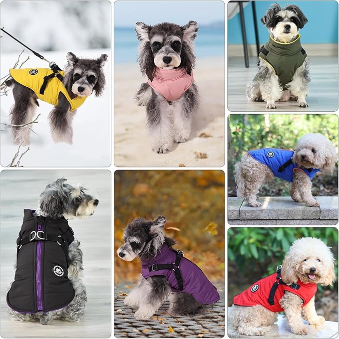 Norbi Winter Dog Jacket with Built-in Harness, Adjustable Warm Coats for Small to Large Dogs, Perfect for Cold Weather