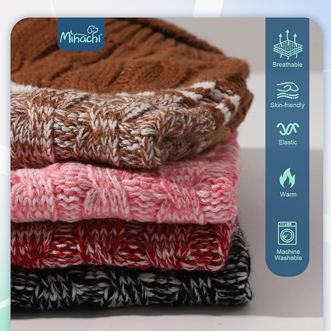 Mihachi Dog & Cat Sweaters for Small & Large Pets, Girl & Boy Pink Turtleneck Dog Coat, Soft & Warm Pullover Clothes & Costume with Leash Hole, Cold Weather Gear