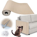 Cat Scratch Furniture Protector - 138" x 13.8" Trimmable Self-Adhesive Cats Claws Scratch Pads, DIY Cat Climbing Couch Protector for Scratch Post Cat Tree Replacement Indoor (Khaki)